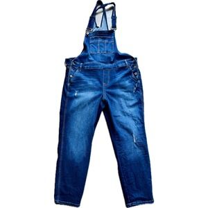 Torrid Denim Overalls Womens 18 Medium Wash Distressed Straight Leg Blue Utility